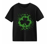 Girls and Boys Casual Short Sleeved T Shirt St Day Middle and Large Children's Retro Personality 2D Printing Children's Loose Short Sleeved Baby Shirts Mädchen 68, Negro , 2-3 años