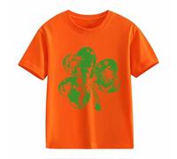 Girls and Boys Casual Short Sleeved T Shirt St Day Middle and Large Children's Retro Personality 2D Printing Children's Loose Short Sleeved Baby 1 Año Antiguo, naranja, 6-7 años