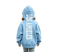 Girls and Boys Hoodies Sweatshirts Kids Pullover Letter Print Top Casual Tunic Soft Fleece Outerwear (Sky Blue-C, 2-3 Years)