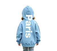 Girls and Boys Hoodies Sweatshirts Kids Pullover Letter Print Top Casual Tunic Soft Fleece Outerwear (Sky Blue-A, 3-4 Years)
