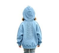 Girls and Boys Hoodies Sweatshirts Kids Pullover Letter Print Top Casual Tunic Soft Fleece Outerwear (Sky Blue-B, 5-6 Years)