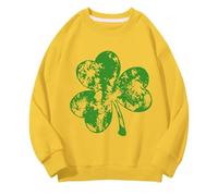 Girls and Boys Round Neck Sweatshirts Spring and Autumn St Day Middle and Large Children's Sweatshirts Retro Personality 2D Printing Children's Casual Sweatshirt Pullover Größe Mädchen, amarillo, 3-4
