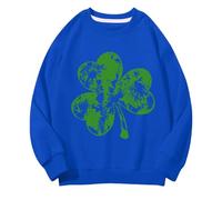 Girls and Boys Round Neck Sweatshirts Spring and Autumn St Day Middle and Large Children's Sweatshirts Retro Personality 2D Printing Children's Casual Sweatshirt Pullover Größe Mädchen, azul, 6-7 años