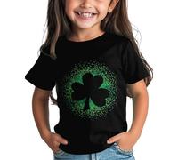 Girls and Boys St Day Shirt Graphic Tee Comfortable Fit for Daily Wear Green Ages 1 15 Long Hemdbluse Damen, Negro , 6-7 años