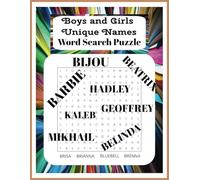 Girls and Boys Unique Names Word Search