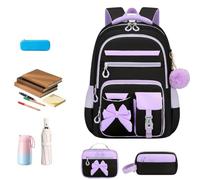 Girls' Backpack Butterfly Three-piece Set, Large Capacity, Back Support, An | Middle School Students Bags For Elementary Preschool Students Boys Girls Tenns