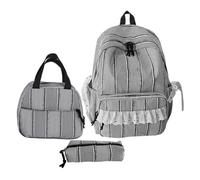 Girls Backpack - Cute Lace Aesthetic, Fashion School Bag with Lunch Tote