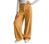 Girls Baggy Corduroy Trousers Teens Elastic High Waist Wide Leg Joggers Fashion School Athletic Sweatpants with Packets Kids Loose Fit Cotton Linen Tracksuit Bottoms Jogging Pants