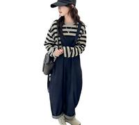 Girls Baggy Jean Jumpsuits Wide Leg Denim Dungarees Casual Jeans Bib Overalls Fashion Cute Kids Adjustable Straps Work Trousers Teens Girl Loose Fit Spring Summer Clothes
