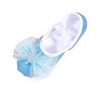 Girls Ballet Shoes Sequin Bow Split Sole Leather Dance Slippers Kids Sparkly Elastic Strap Canvas Yoga Flats Soft Gymnastic Ballroom Jazz Shoes Professional Practice Pumps