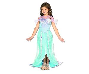 Girls Blue Mermaid Princess Fancy Dress Costume 5-7 Yrs (disfraz)