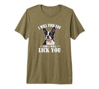 Girls Boys Funny Find You Lick You Boston Terrier Dog Lover Camiseta Premium