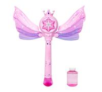 Girl's Bubble Wand Machine - Wings Design Musical Glow Bubble Maker Stick for Automatic Foam Blowing, Birthday, Party Fun with Battery Powered Function, Bubbly Toy for Indoor Backyard Pool Garden Play