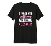 Girls Caffeine & Cuss Words Jack Russell Terrier Lover Camiseta Premium