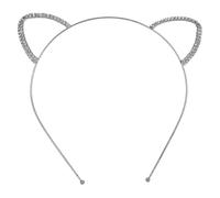 Girls Cat Ear Headband - Glitter Rhinestone Hoop for Children, Fun Photo Booth Accessory, Decorative Hairband for Costume Play, Halloween Event, School Party, Cosplay Theme Day, Fancy Dress Occasions
