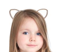 Girls Cat Headbands, Rhinestone Hoop Cat Ears Headband, Photo Props Hair Accessories, 5.91 Inches Kitten Cosplay Hair Band, Ideal for Parties, Halloween, Birthday Dress Up
