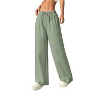 Girls Cotton Linen Trousers Baggy Wide Straight Leg Flowy Pants for Kids Drawstring Elastic High Waisted School Trouser Teens Summer Athletic Joggers Tracksuit Bottoms