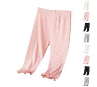 Girls Cycling Shorts Ruffled Capri Leggings Kids Breathable Dance Dress Sports Short Children Cotton Stretchy Undershorts Cartwheel Bike Shorts Teen Summer Clothes Set Multicolor