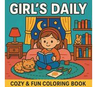 Girl's Daily Cozy And Fun Coloring Book: Cute Illustration of Relaxing Study Time and Indoor Scenes with Dogs, Cats and Plants for Kids and Teens | ... Book for Children and Mindful Art Therapy