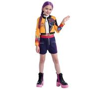 Girls Demon Hunter Pop Singer Costume Halloween Party Cosplay Full Set Coat Top Shorts Rumi Dance Stage Outfit Fancy Dress for Women(Rumi,130)