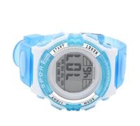 Girls Digital Chronograph Watch Alarma Colorida Impermeable Eléctrica PU PU para Deportes de Natación de Estudiantes (Blue)