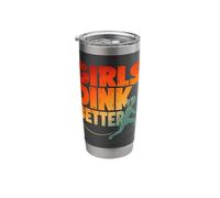 Girls Dink Better, divertida jugadora de pickleball para mujer Vaso térmico de acero inoxidable de doble pared