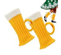 Girls Fashion | Leg Warmers | Leg Warmers Girls Fashion Clothing | 1 Pair Beer Mug Crochet Legs Warmer With Handles For Shopping Biking Cosplay Travel Bachelor Birthday Christmas EasterGirls Fashions