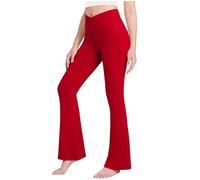 Girls Flared Leggings Elasticated High Waist Tights Kids Bootcut Yoga Pants Stretchy Slim Fit Bell Bottom Trousers Lightweight Solid Color School Perform Leggings Suitable for Dance