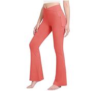 Girls Flared Leggings Elasticated High Waist Tights Kids Bootcut Yoga Pants Stretchy Slim Fit Bell Bottom Trousers Lightweight Solid Color School Perform Leggings Suitable for Dance