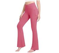 Girls Flared Leggings Elasticated High Waist Tights Kids Bootcut Yoga Pants Stretchy Slim Fit Bell Bottom Trousers Lightweight Solid Color School Perform Leggings Suitable for Dance