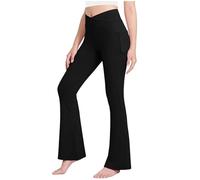 Girls Flared Leggings Elasticated High Waist Tights Kids Bootcut Yoga Pants Stretchy Slim Fit Bell Bottom Trousers Lightweight Solid Color School Perform Leggings Suitable for Dance