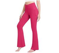 Girls Flared Leggings Elasticated High Waist Tights Kids Bootcut Yoga Pants Stretchy Slim Fit Bell Bottom Trousers Lightweight Solid Color School Perform Leggings Suitable for Dance