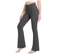 Girls Flared Leggings Elasticated High Waist Tights Kids Bootcut Yoga Pants Stretchy Slim Fit Bell Bottom Trousers Lightweight Solid Color School Perform Leggings Suitable for Dance