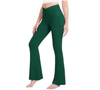 Girls Flared Leggings Elasticated High Waist Tights Kids Bootcut Yoga Pants Stretchy Slim Fit Bell Bottom Trousers Lightweight Solid Color School Perform Leggings Suitable for Dance