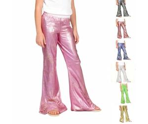 Girls Flared Leggings Glitter High Waisted School Bell Bottom Trousers Kids Sequin Dance Yoga Ballet Pants for Birthday Party Children Casual Soft Lightweight Leggings Activewear