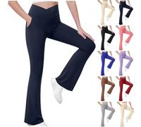 Girls Flared Leggings Kids High Waist Bell Bottoms Yoga Pants with Pockets Teen Girls Casual Flare School Trousers Bootcut Tights Legging Teenager Baggy Sweatpants for Dance Gym Workout