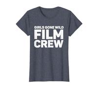 Girls Gone Wild Film Crew Fun Party Disfraz Divertido Equipo de película Camiseta, Mujer, Azul Jaspeado, XL