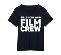 Girls Gone Wild Film Crew Fun Party Disfraz Divertido Equipo de película Camiseta, Mujer Tallas Grandes, Negro, 3XL Grande
