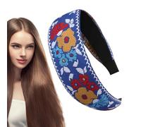 Girls Hair Accessories, Ethnic Style Headpiece, Floral Head Accessories, Embroidered Headband Girls, Vintage Hairband Style, Headband for Most Hairstyles, 14x4.8cm/5.51x1.89 Inches