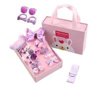 Girl's Hair Accessories, Glitter Hairpin Set, 18-Piece Stylish Hairpieces, Colorful/Fun Design, ideal for Parties, School, Ballet, Light Pink/Wine Red/Dark Pink/Lavender/Light Gray