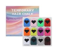 Girls Hair Chalk, 12 Colors Clamp-On Temporary Dye Powder, Fun Styling Kit | Girls Hair Chalk, 12 Colors Clamp-On Temporary Dye Powder, Provides Creative Styling Solution, Perfect for Parties and