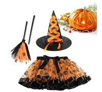 Girls Halloween Witch Tutu Skirt Set | Considerate Present Halloweens Costume 3 Sets | Improved Adaptability Violet Spider Web Witchs Skirts with Lining, Witches Dress up Seet for Kids