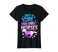 Girls Horse Shirt Gifts Just a Girl Who Loves Horses Women Camiseta