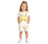 Girls Ice Print Overalls Shorts Romper Jumpsuit Summer Outfit Toddler Baby Casual Wear (Beige, 6-7 Years)