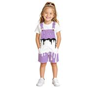 Girls Ice Print Overalls Shorts Romper Jumpsuit Summer Outfit Toddler Baby Casual Wear (Purple, 4-5 Years)