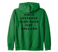 Girls Invented Punk Rock Not England - Green Sudadera con Capucha
