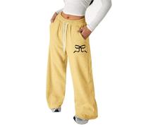 Girls Joggers with Bow Print Baggy Wide Leg Sweatpants Casual Elastic Waist Tracksuit Bottoms Kids Sports Trousers Versatile Loose Fit Jogging Pants for Daily School Outdoor Wear
