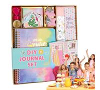 Girls Journal Kit, 98-Piece Creative Diary Set, Scrapbooking and Journaling Art Crafts Kids 8+, 8.27x6.1 Inches, Fun Writing & Decorating Gift for Girls & Boys