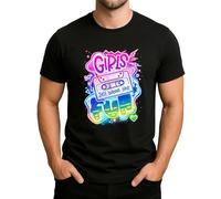 Girls Just Wanna Have Fun - Neon 80s Casete Retro Design Pop Art Vibes Party Look Idea Regalo Camiseta Hombre, Negro , 3XL