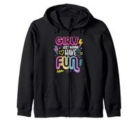 Girls Just Wanna Have Fun Retro 70s 80s 90s Mujeres Niñas Niños Sudadera con Capucha